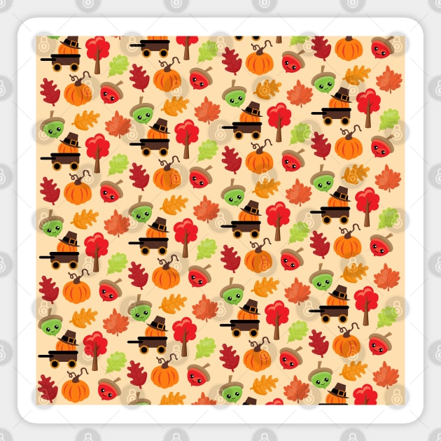 Thanksgiving pattern, Funny Thanksgiving design gift idea Sticker by AS Shirts